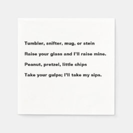 Guardanapo De Papel Happy Hour Poem cocktail napkin