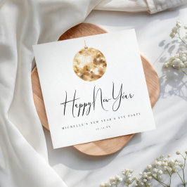 Guardanapo De Papel Happy New Year Gold Disco Ball 