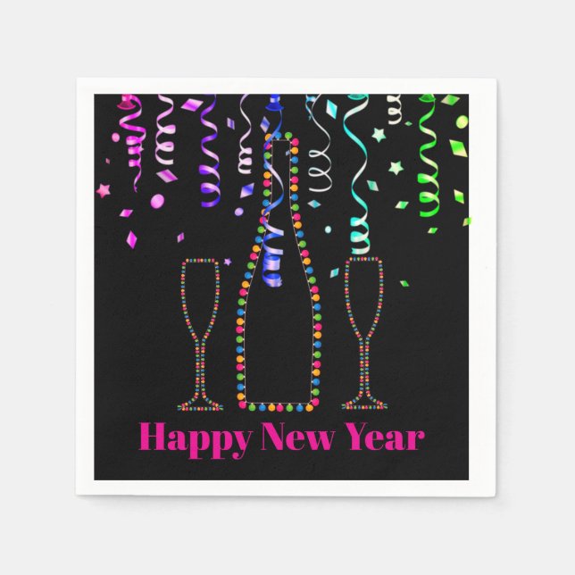 Guardanapo De Papel Happy New Year Paper Party Napkins (Frente)