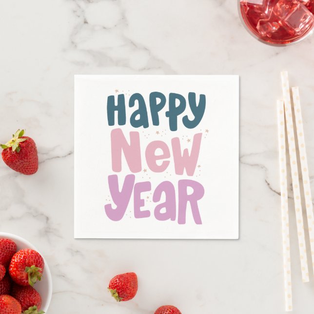 Guardanapo De Papel Happy New Year Party Sparkle Paper Napkin (Insitu)
