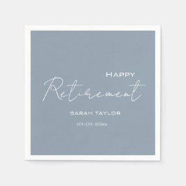 Guardanapo De Papel Happy Retirement Modern Dusty Blue Personalized 