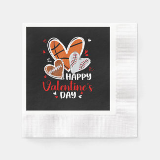Guardanapo De Papel Happy Valentine Baseball Football Basketball Heart