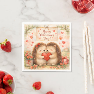 Guardanapo De Papel Happy Valentine’s Day Hedgehog Love Illustration