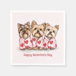 Guardanapo De Papel Happy Valentines Day Yorkshire Terrier Dogs