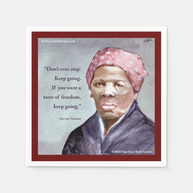 Guardanapo De Papel Harriet Tubman & Quote (Frente)