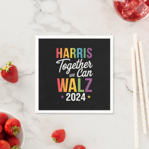 Guardanapo De Papel Harris Walz 2024 Kamala Juntos Podemos LGBT