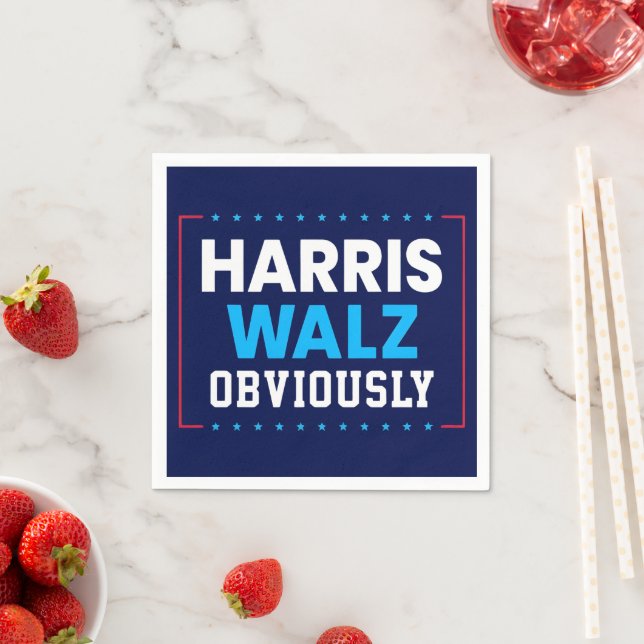 Guardanapo De Papel Harris Walz 2024 Obviamente (Insitu)