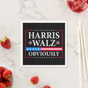 Guardanapo De Papel Harris Walz 2024 Obviamente Tim Walz