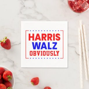 Guardanapo De Papel Harris Walz Obviamente Kamala Harris para Presiden