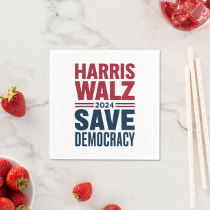 Guardanapo De Papel Harris Walz Salva a Democracia