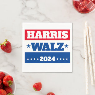Guardanapo De Papel Harris Walz Tim Walz 2024 Campaign Blue Red