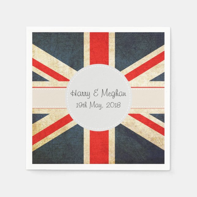 Guardanapo De Papel Harry e Meghan Royal Wedding Paper Napins (Frente)