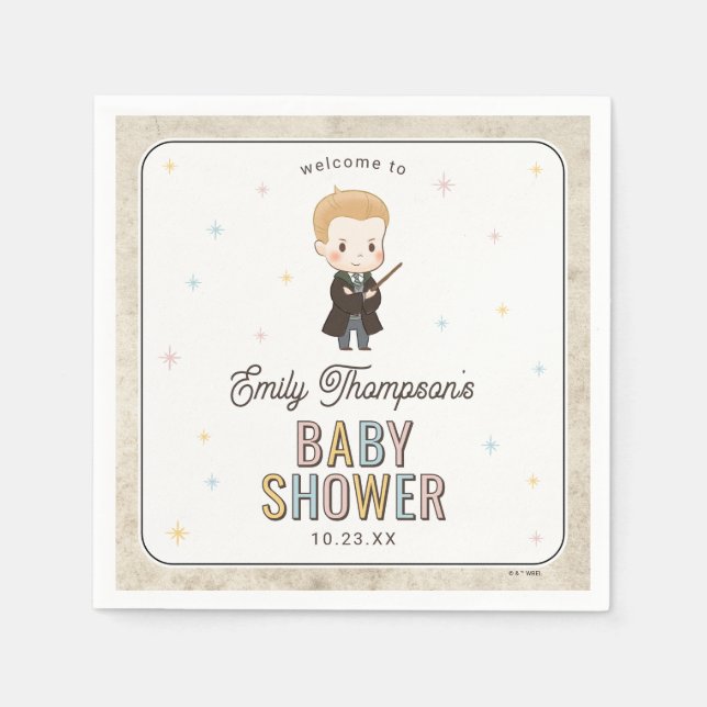 Guardanapo De Papel Harry Potter Chibi Draco Malfoy Wizard Baby Shower (Frente)