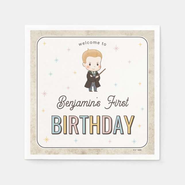 Guardanapo De Papel Harry Potter Chibi Draco Malfoy Wizard Birthday (Frente)