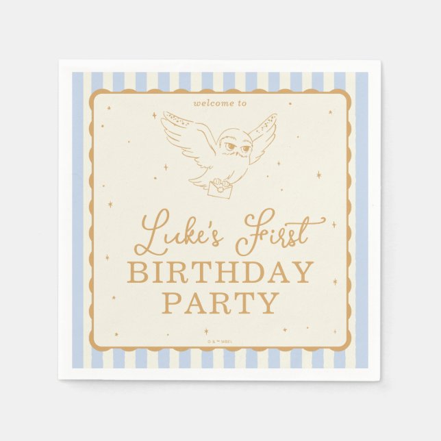 Guardanapo De Papel Harry Potter Hedwig Azul Magia Aniversário (Frente)