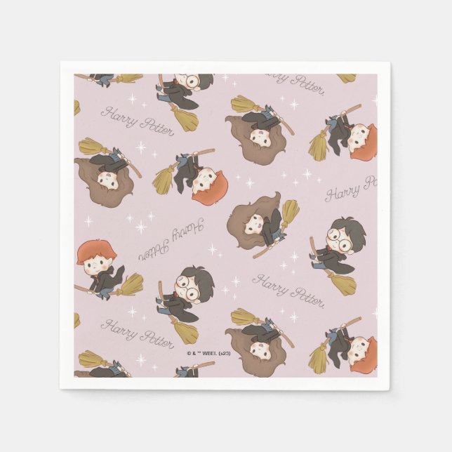 Guardanapo De Papel HARRY POTTER™, Hermione e Ron Flying Patterm (Frente)