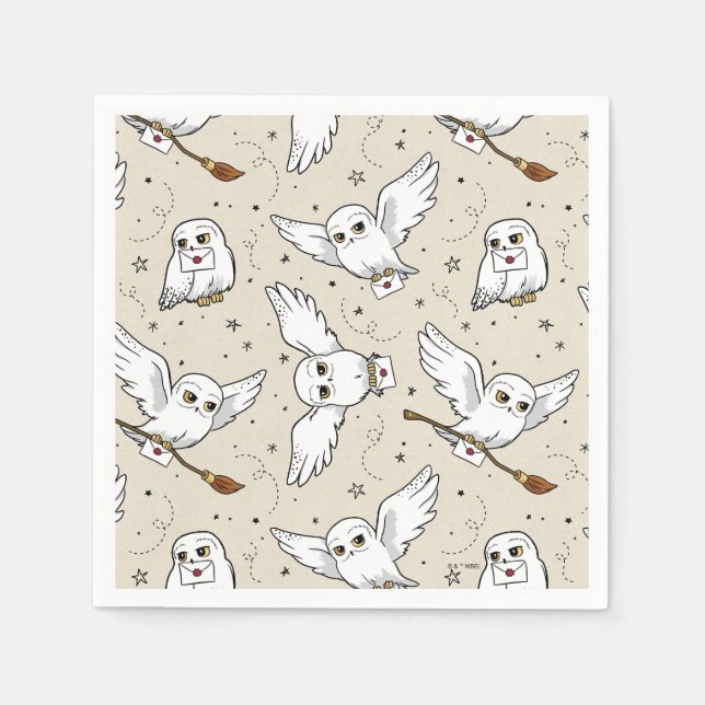 Guardanapo De Papel Harry Potter | Padrão Hedwig - Chá de Bebê (Frente)