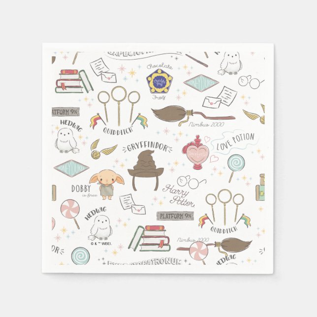 Guardanapo De Papel HARRY POTTER™ Tiny Magic Pattern (Frente)