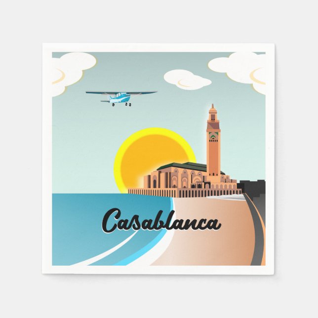 Guardanapo De Papel Hassan II Mesquita Casablanca Marrocos (Frente)