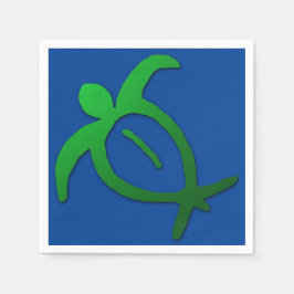 Guardanapo De Papel Havaiano Honu Petroglicph em Azul