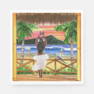 Guardanapo De Papel havaiano Sunset Hula Dancer