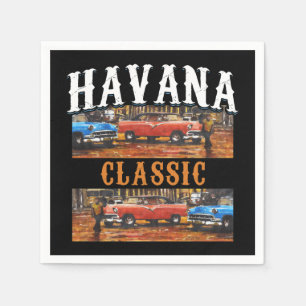 Guardanapo De Papel Havana Clássico - Arte de Carros Antigos Cubanos