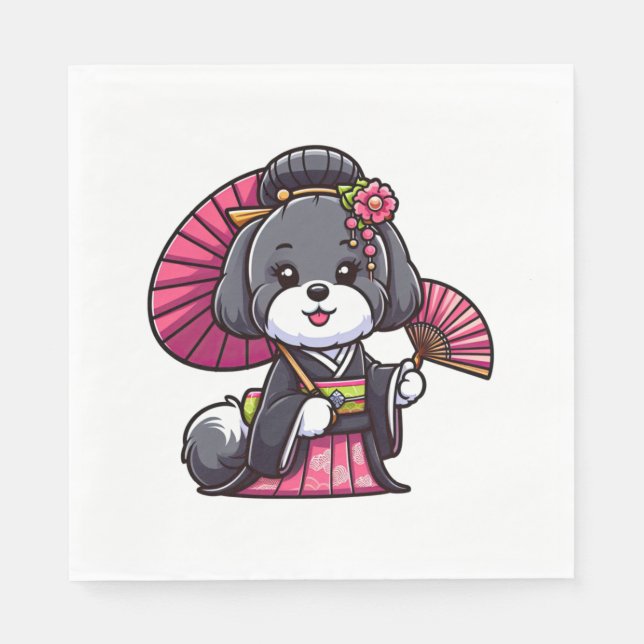 Guardanapo De Papel Havanese Dog Kimono (Frente)