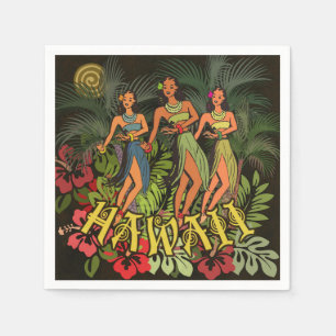 Guardanapo De Papel Hawaii Aloha Palm Hula Art Design
