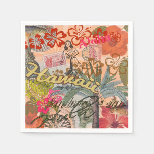 Guardanapo De Papel Hawaii Hula Viagem Flower Vintage