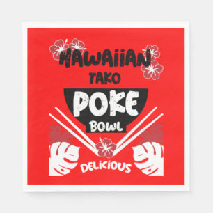 Guardanapo De Papel Hawaiian Poke Bowl Tako Poke