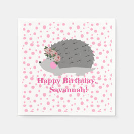 Guardanapo De Papel Hedgehog Birthday Napkin Personalizado