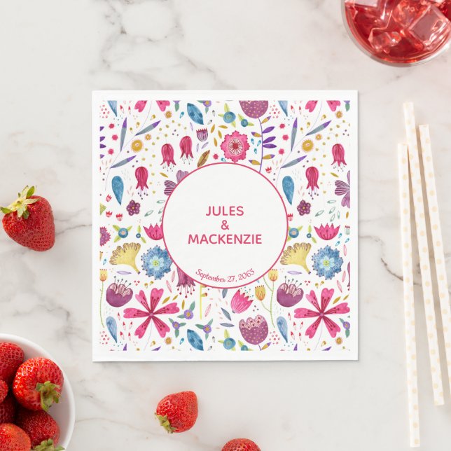 Guardanapo De Papel Hedgerow Wild Flowers Watercolor (Insitu)
