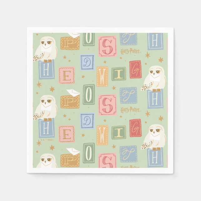 Guardanapo De Papel Hedwig Post Letter Block Pattern (Frente)