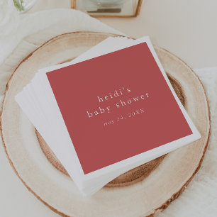 Guardanapo De Papel HEIDI Red Summer Boho Rustic Chá de fraldas Simple