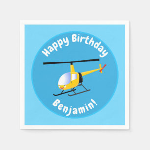 Guardanapo De Papel Helicóptero de desenho animado amarelo