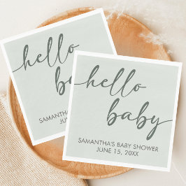 Guardanapo De Papel Hello Baby Minimalist Baby Shower