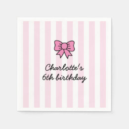 Guardanapo De Papel Hello Cutie Cartoon Pink Bow Birthday Party