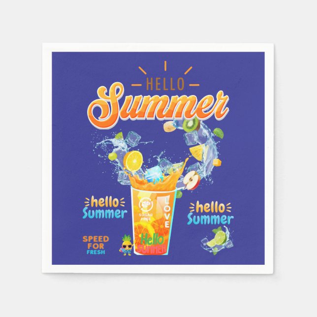 Guardanapo De Papel Hello Summer (Frente)