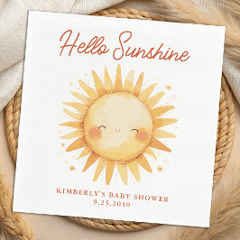 Guardanapo De Papel Hello Sunshine Boho Gender Neutral Sun Baby Shower