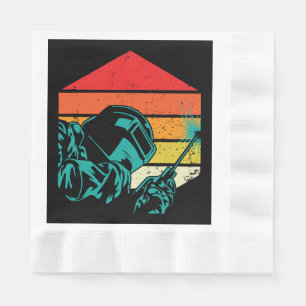 Guardanapo De Papel Helmet Silhouette Welder Gif De Soldadura De Vinta