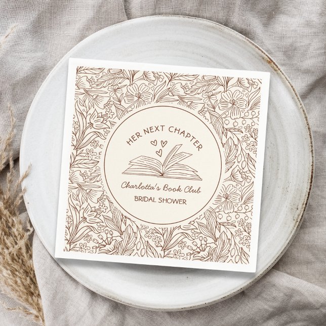 Guardanapo De Papel Her Next Chapter Brown Book Club Bridal Shower (Her Next Chapter Brown Book Club Bridal Shower Napkins)