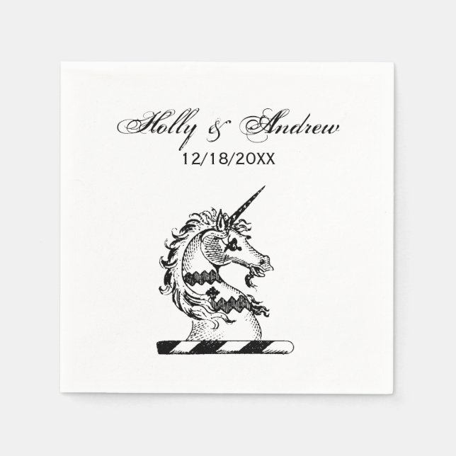 Guardanapo De Papel Herádico Casaco de Braços do Unicórnio Emblem (Frente)