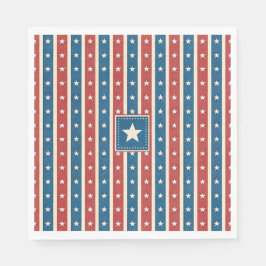 Guardanapo De Papel Herança Patriótica Rústica Americana Estrelas e Li