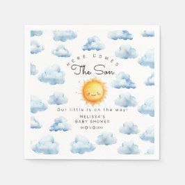 Guardanapo De Papel Here comes the Son Baby Boy Shower