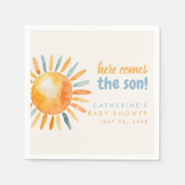 Guardanapo De Papel Here Comes the SON Boho Baby Shower Napkins