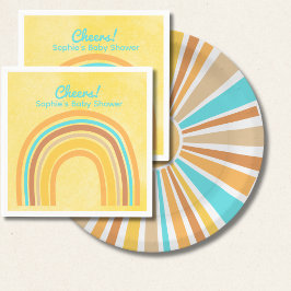 Guardanapo De Papel Here Comes The Son, Yellow Retro Rainbow