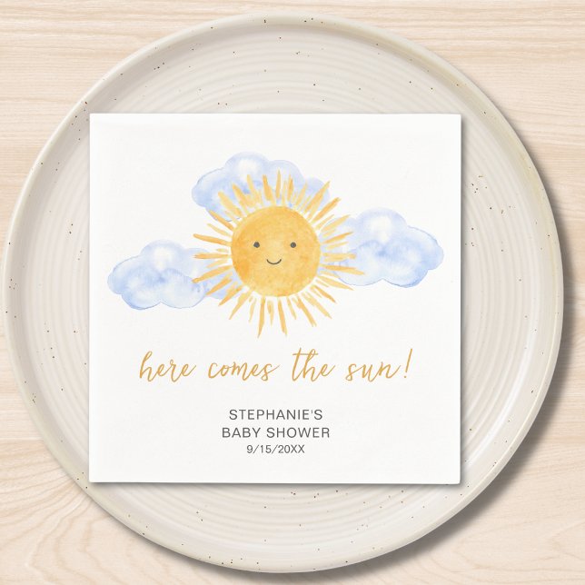 Guardanapo De Papel Here Comes The Sun Boho Baby Shower  (Criador carregado)