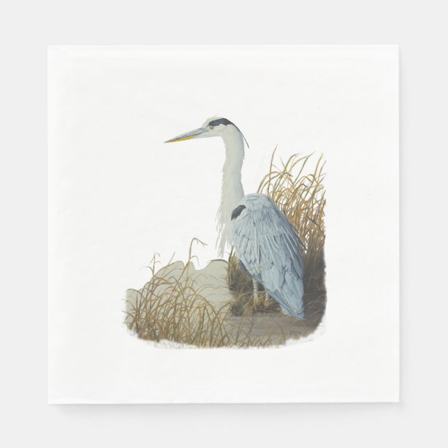 Guardanapo De Papel Heron Na Borda Marsh (Frente)