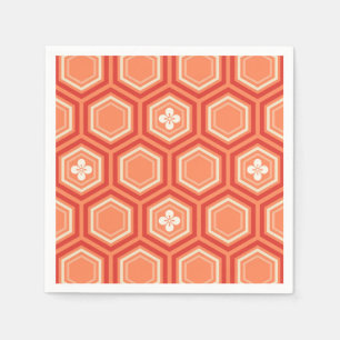 Guardanapo De Papel Hexagonal Kimono Impressão, Mandarin Orange