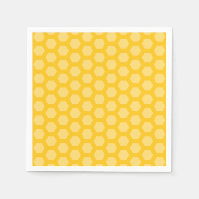 Guardanapo De Papel Hexágono amarelo de 12 favos de mel (Frente)